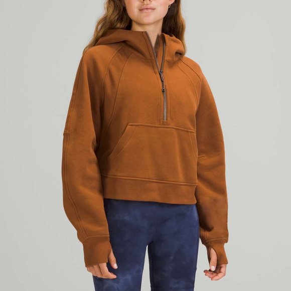 lululemon athletica Tops - NWT Lululemon Scuba Oversized 1/2 Zip Hoodie, XS/S, Copper Brown